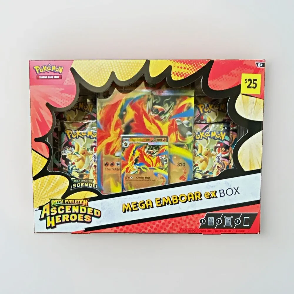 Pokémon TCG Mega Emboar ex Box - Mega Evolution Ascended Heroes